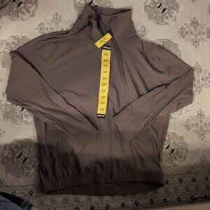 S Ladies Full Zip Active Top -Brown